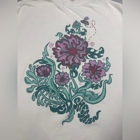 Ed Sheeran Bloom in the Wild Natural Cream Floral Worn In Band Tee T-Shirt M - Picture 4 of 16